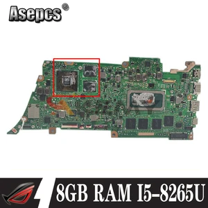 ux433fn notebook motherboard with 8gb ram i5 8265u cpu for asus ux433fn ux433f ux433 laptop mainboard mainboard tested full 100 free global shipping