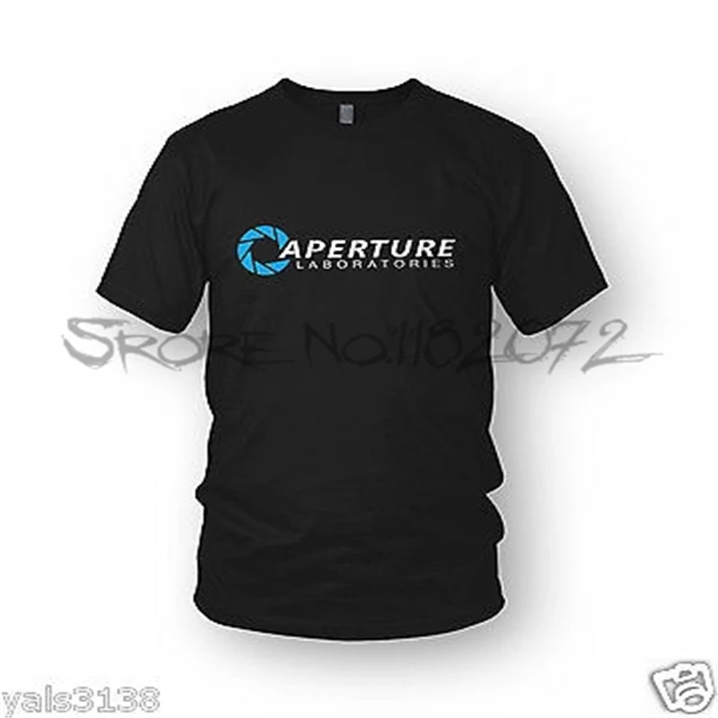 Футболка &quotPortal&quot Aperture Laboratories Мужская торт является лежат в половину меньше