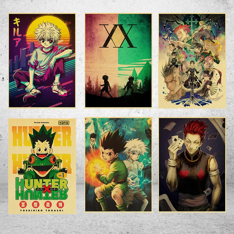 

Hunter X Hunter Poster Classic Japanese Anime Retro Posters Kraft Wall Paper High Quality Painting For Home Decor Wall Posters