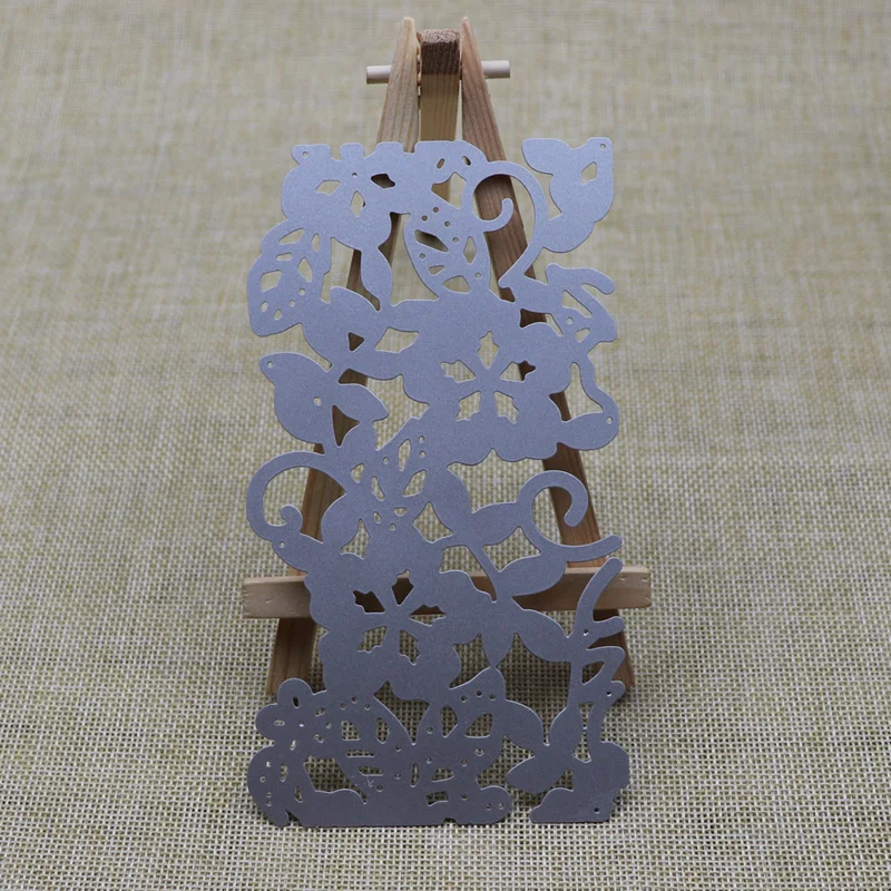 Металлический высекательный фон с цветами листьями для рукоделия скрапбукинга