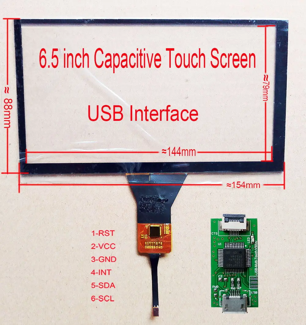 6 2/6 5 дюймов Capaivitve Touch для автомобиля DVD НАВИГАЦИЯ Carpc DIY Univesal GT911 6pin Raspberry