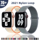 Ремешок нейлоновый для Apple watch 6 band 40 мм 44 мм 38 42 мм Iwatch Series 3 4 5 6 SE, спортивный браслет-петля, аксессуары для Apple watch
