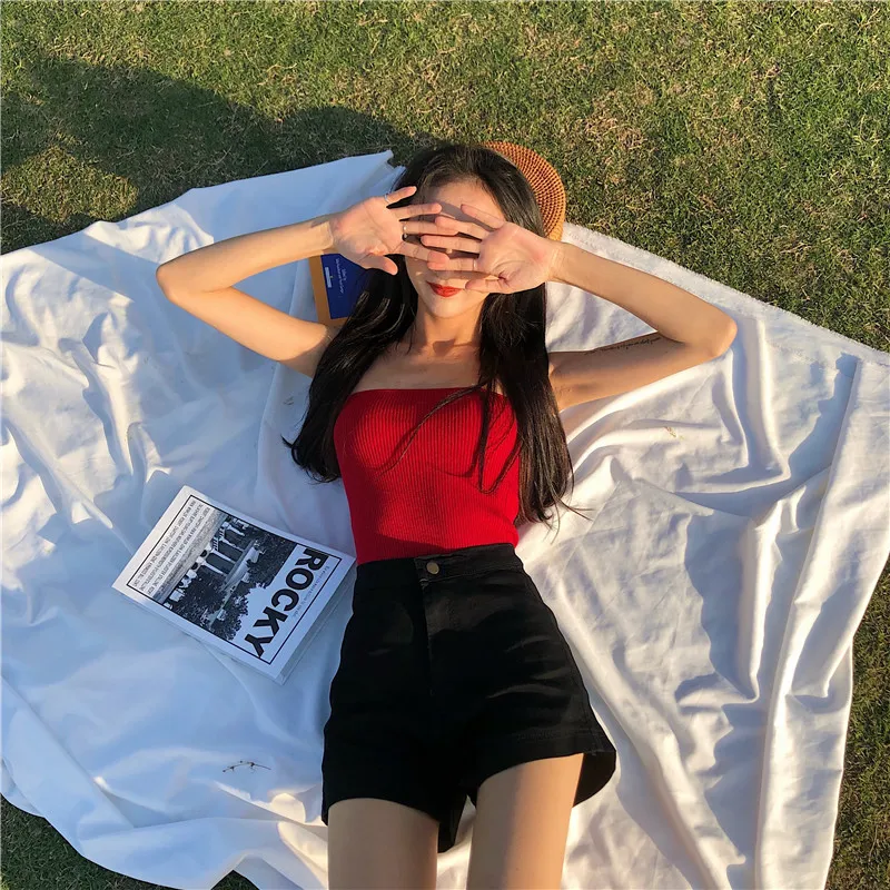 

Jeans women's summer 2020 New Retro loose Korean fashion versatile high waist slim stretch denim shorts