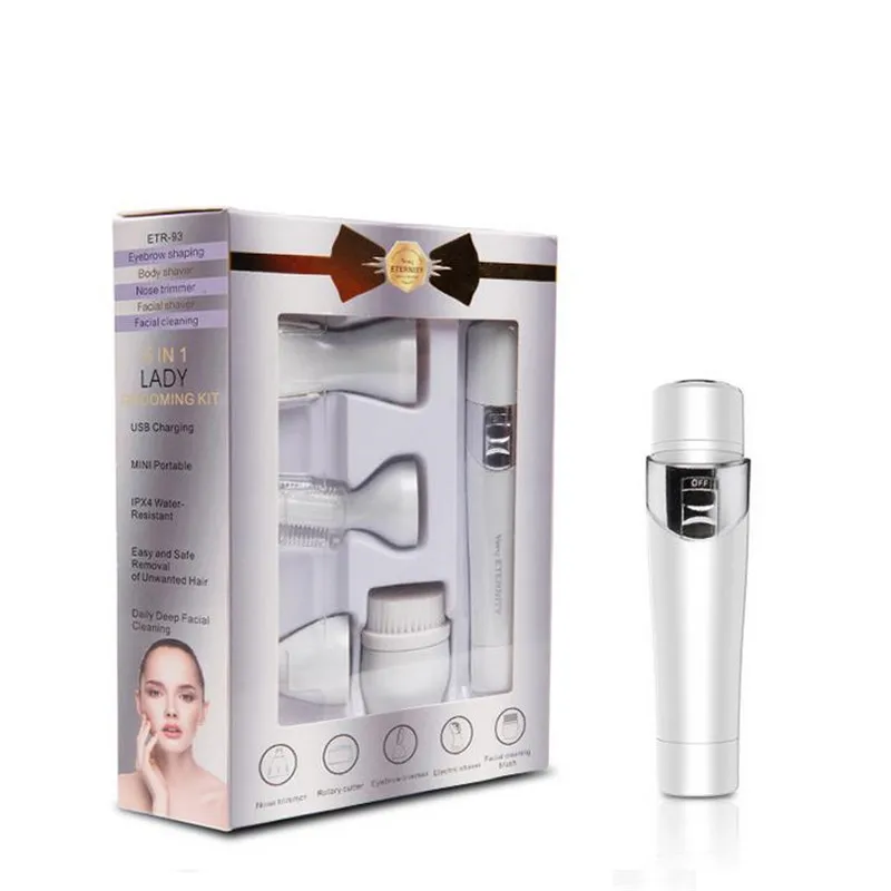 

5 IN 1 Portable Electric Eyebrow Epilator Trimmer Face Hair Remover Mini Eyebrow Shaver Razor Painless Epilator USB Charging 40#