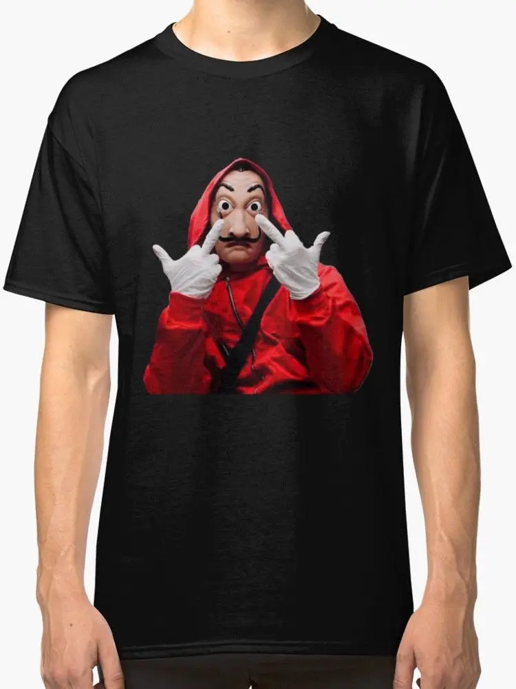 

La Casa De Papel Men's T Shirt Black Fashion T-Shirt Men Clothing Cotton Loose Short Sleeve Mens Shirts Light