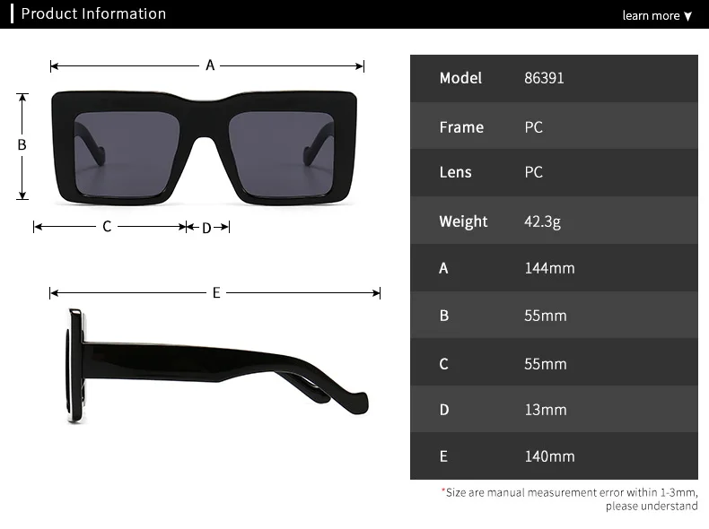 

New Fashion Sunglasses Women Luxury Square Hip Hop Design Oversized Sunglasses for Men Sunglasses Bulk Gafas De Sol Mujer