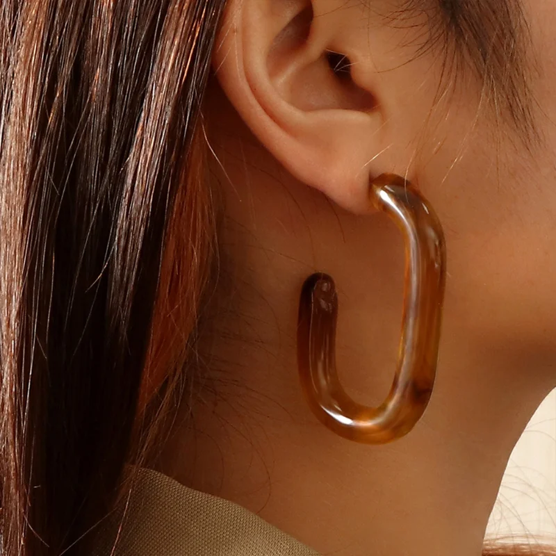 

Fashion Jewelry Brown Resin Earrings 2021 New Trend Vintage Temperament Drop Earrings For Women Celebration Gifts Drop Shipping