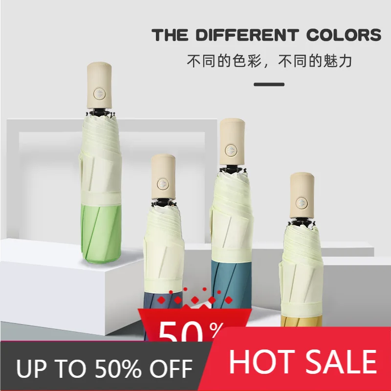 

Three-Fold Automatic Edge Korean Artsy Folding Umbrella Self-Opening Tri-Fold Umbrella outdoor umbrella cute umbrella