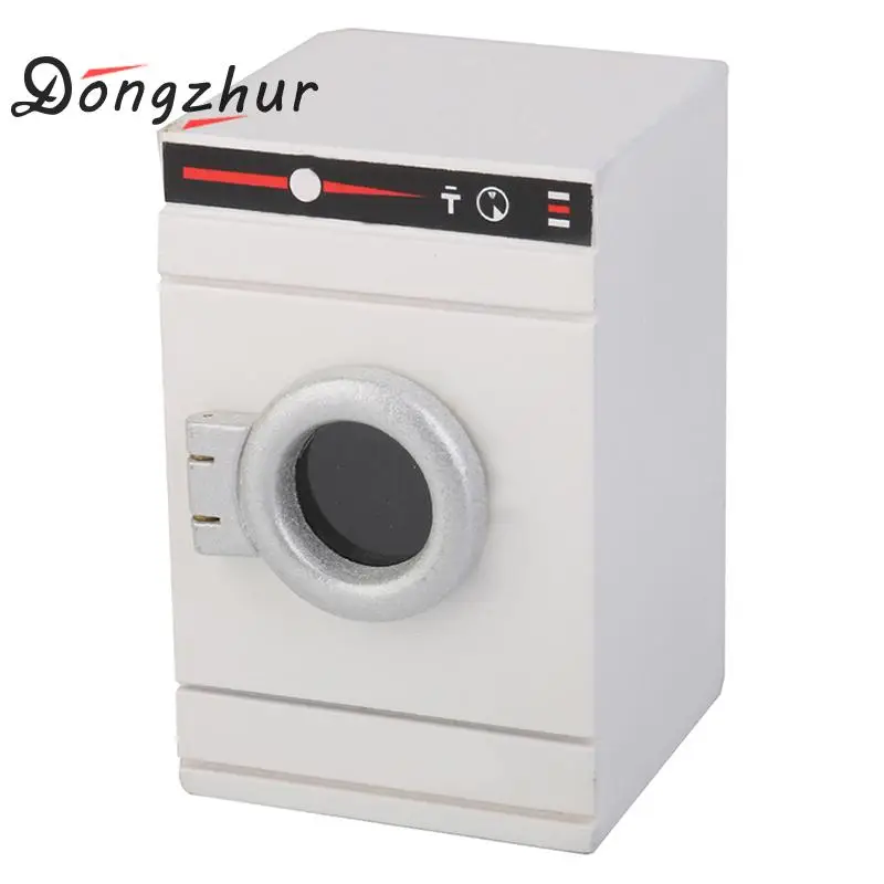 

Montessori Dongzhur White Drum Washing Machine Clothes Dryer DIY Mini Dollhouse Children Furniture Model DollHouse Model Toy