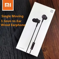 xiaomi earphone wired earpieces single moving coil headsets 3 5mm in ear wired earphone with mic for mi cc9 a3 redmi note 7 8 8a