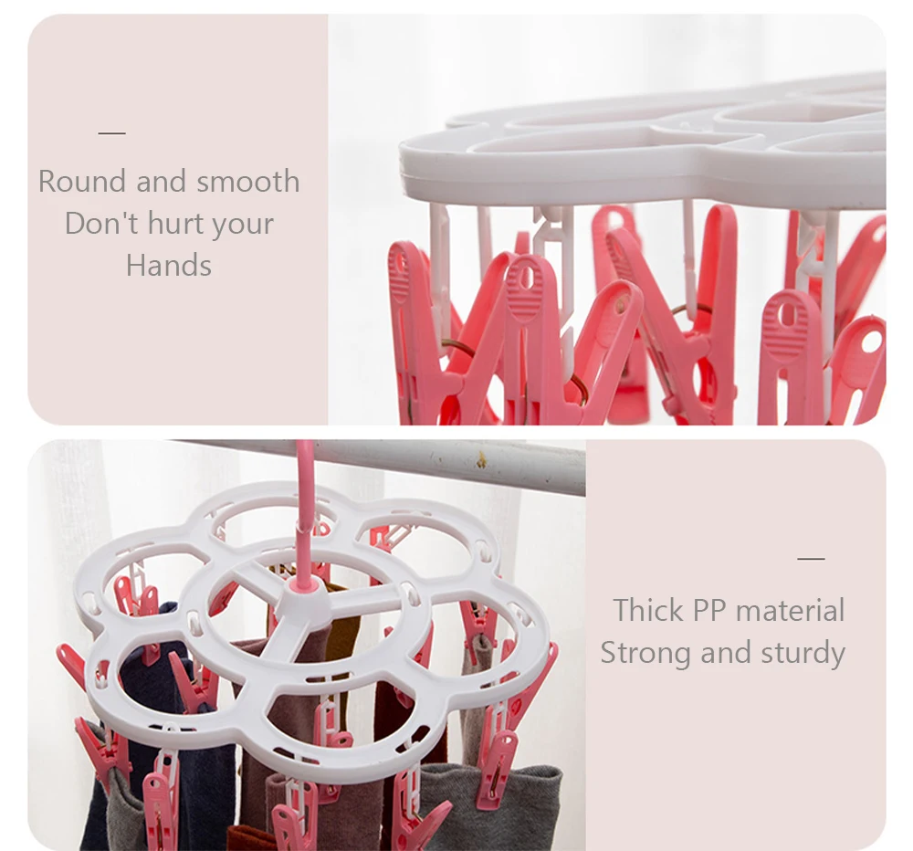 16 клип Носки для сушки одежды прищепка Многофункциональный вешалка хранения