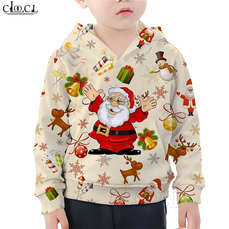 Одинаковые комплекты Толстовка с Санта Клаусом для мальчиков и девочек Семейная