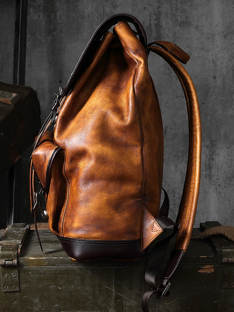Рюкзак мужской из воловьей кожи Вместительная дорожная сумка для альпинизма