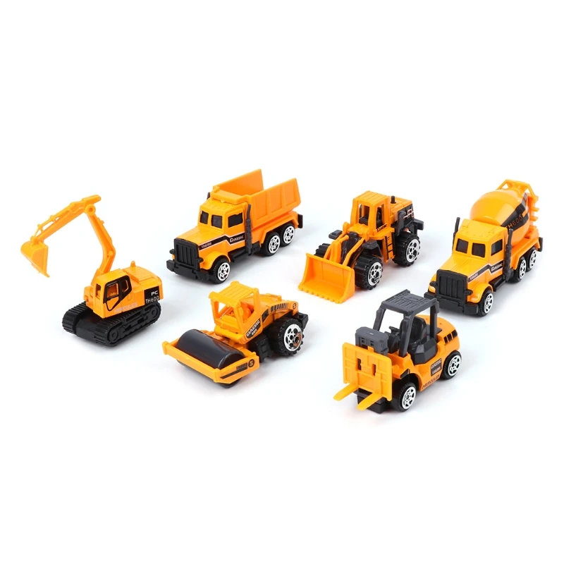 

6pcs Mini Diecast Alloy Construction Car Truck Engineering Dump Model Toys Set