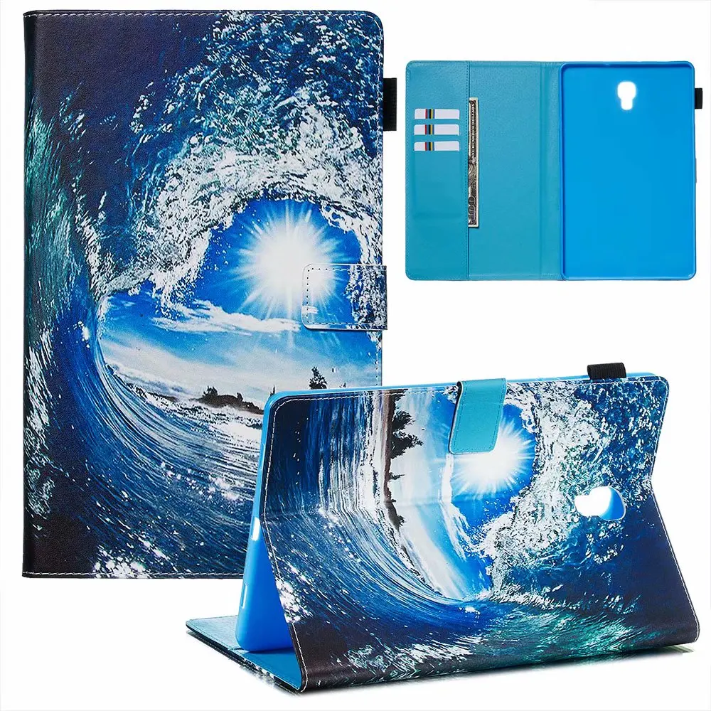 

Новый цветной кожаный чехол для планшета Samsung Galaxy Tab A T590 T595 T597, 10,5 дюйма, смарт-чехол, подставка для сна и пробуждения + ручка, 2018