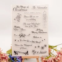 christmas phrase clear stamps transparent seal for diy scrapbooking card making photo album decor crafts gift new stamps