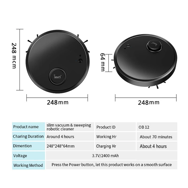 

Robot Vacuum Cleaner 3-In-1 Auto Multifunctional Rechargeable Floor Ultra-thin Sweeping Robot Dry Wet Vacuum Cleaner Machi