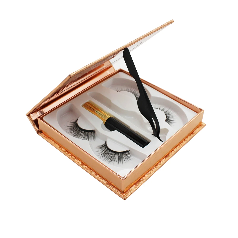 Набор Магнитных ресниц жидкая подводка для глаз и пинцет водостойкие накладные