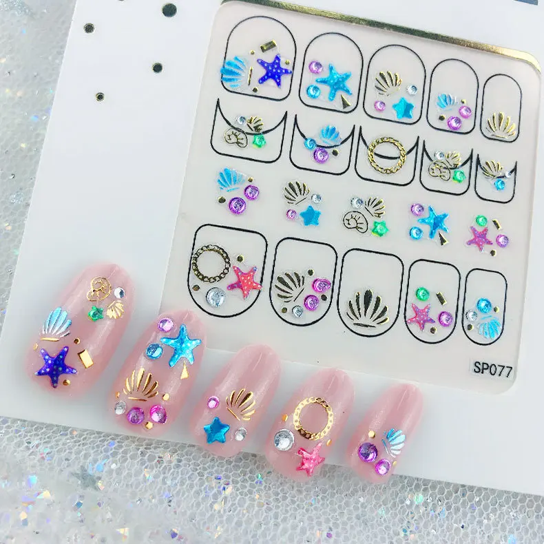 1 Sheet Self Adhesive Nail Sticker Season Style Nails Art 3D Flower Rhinestone Decal Manicure Handmade Stickers Decoration |