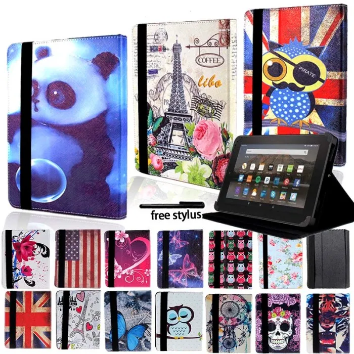 KK & LL Кожаная подставка для планшета Чехол книжка чехол Amazon Kindle Fire/Kindle Fire HD 8 (6th/7/8th