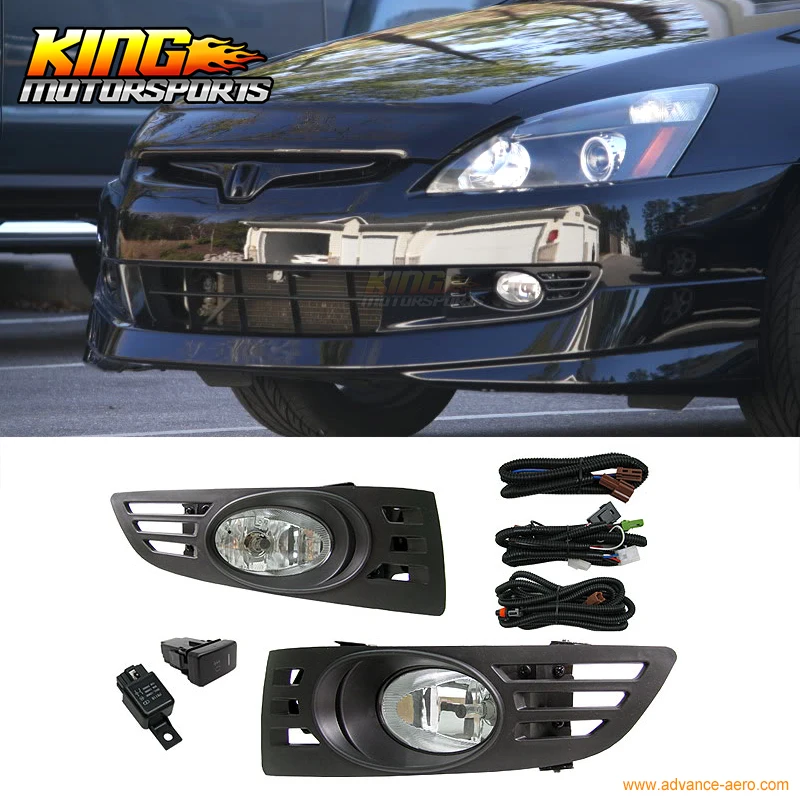 Подходит для 2003-2005 Honda Accord 2 двери купе JDM прозрачные линзы Противотуманные фары и