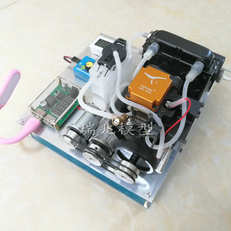 Четырехтактный бензиновый двигатель метанола/модель топлива DIY охлаждающий