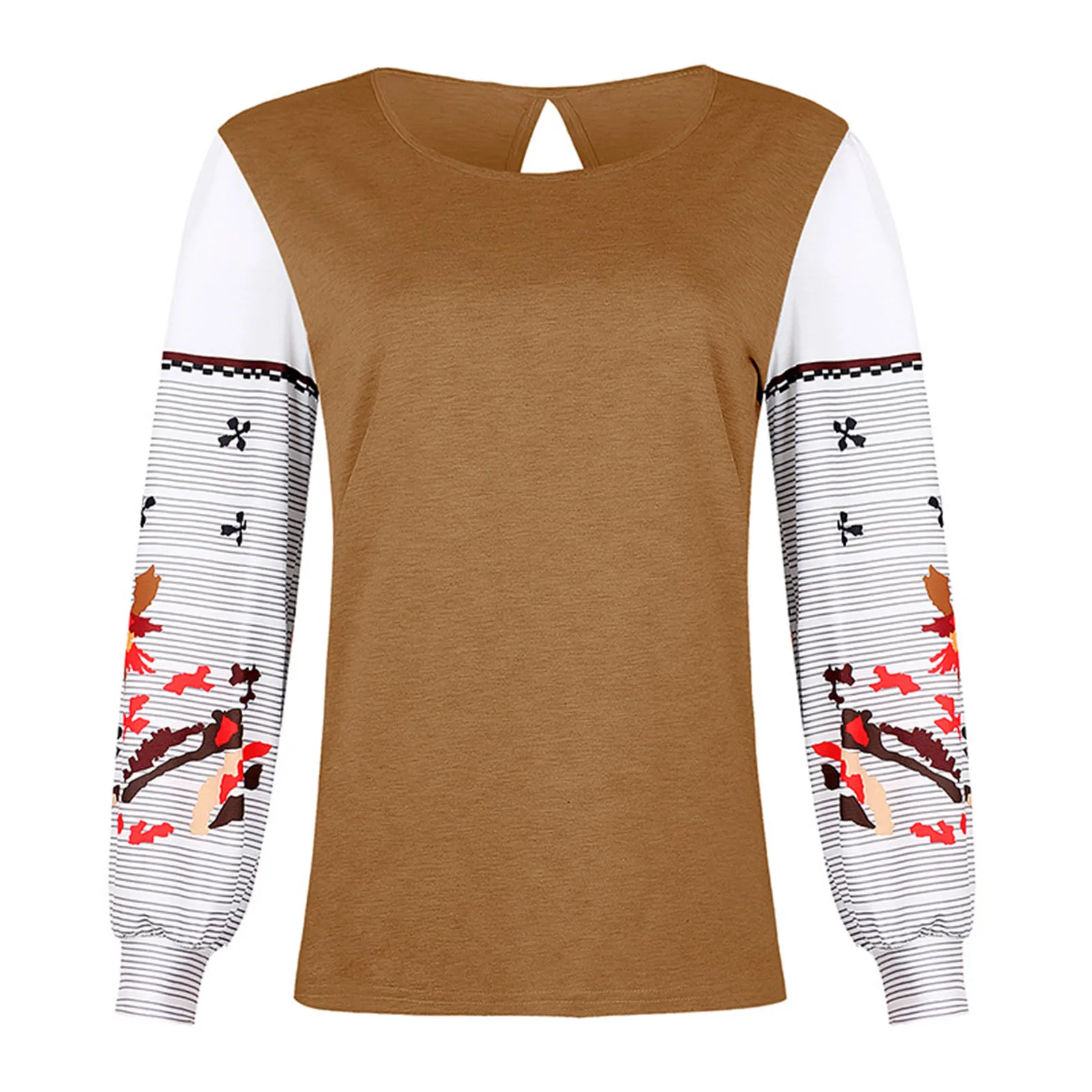 59# Hoodies For Women Long Sleeve Round Neck Hoodies Horse Girl Splicing Women Tops Kawaii Girls Youth Casual Cute Sweatshirts