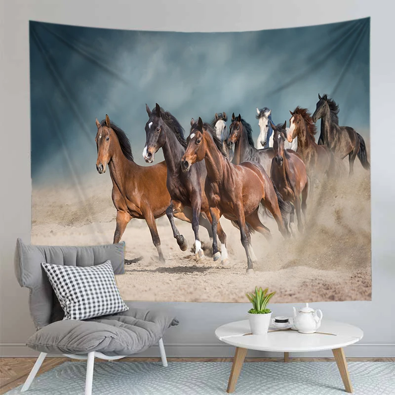 

Horse Printed Tapestry Wall Cloth Background Home Decor For Living Room 13 Sizes Available Carpet Tablecloth Drop Shipping