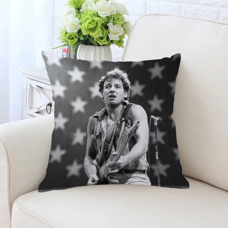

Custom Bruce Springsteen Pillow Cover Decorative Square Zippered Two Side Pillowcase 35x35cm,40x40cm,45x45cm,60x60cm More Size