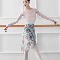 ballet wrap skirt ballet skirt women chiffon long dance skirt tutu ballerina classic dance costume flora dance clothes dancewear