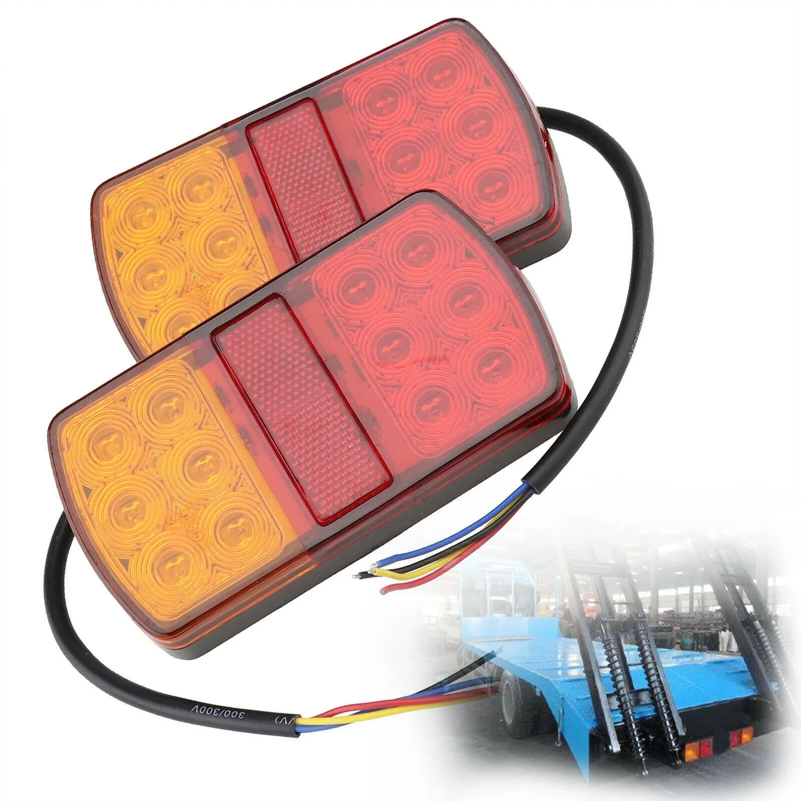 

Stop Lights Tail Light Trailer Truck 2PCS ABS Brake Light Left & Right