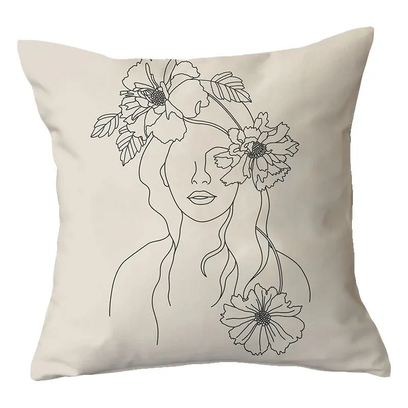 

Geometric Printed Pillow Cases for Sofa Cushion Cover and Home Decor 45x45cm Linen Cotton Home Sofa Decorative or Car Pillowcase