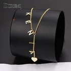 DOREMI имя ожерелье кулон ожерелье для женщин, цепочка, изготовленный на заказ ожерелья персонализированное колье с имена начальной A-Z буквы