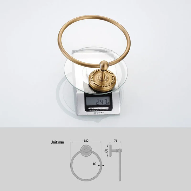 Декор для ванной комнаты Античная латунная Полка полотенец черный держатель