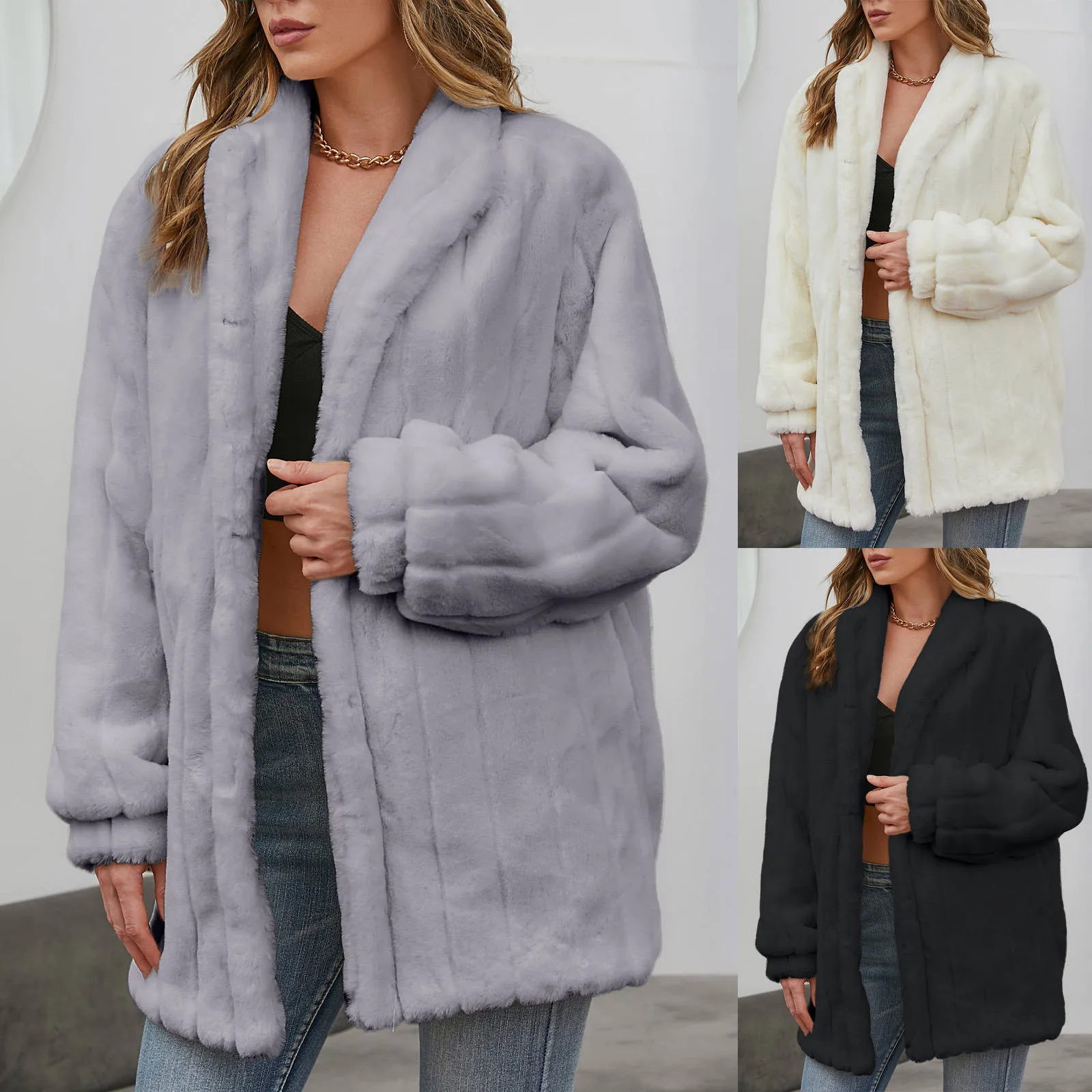 

Женская толстовка в стиле Харадзюку, модная толстовка с капюшоном и длинным рукавом, плюшевая повседневная куртка, пальто, топы, женская оде...