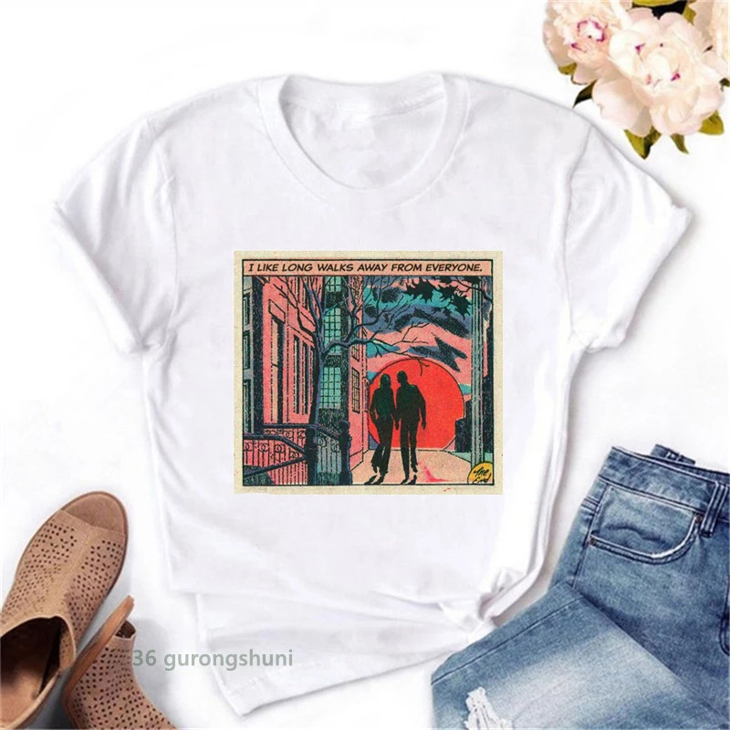 

Novelty design tshirt women old fashioned retro dancing girl old manga print t shirt femme summer aesthetic female clothing tops