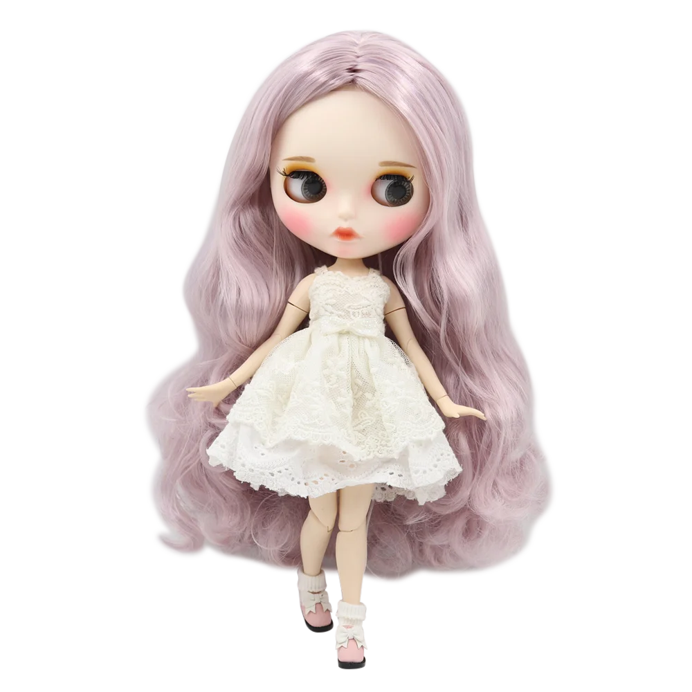 Fortune Days 1/6 bjd кукольный светильник для тела фиолетовые длинные вьющиеся волосы матовое лицо с бровями блеск для губ Нео 30 см DBS кукла Подарочная игрушка