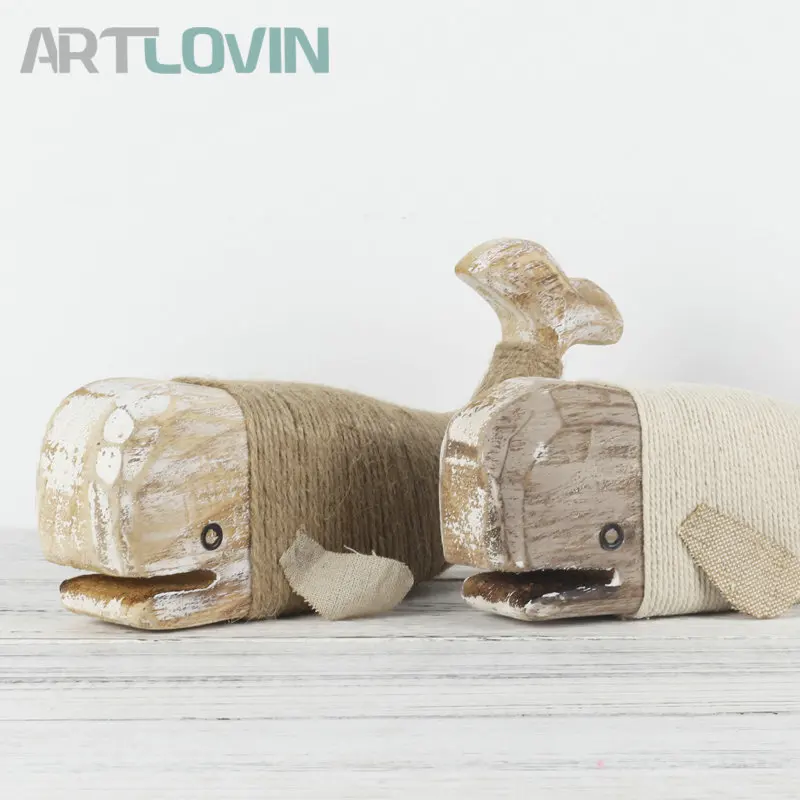 Счастливая морская рыба винтажные деревянные фигурки для домашнего декора