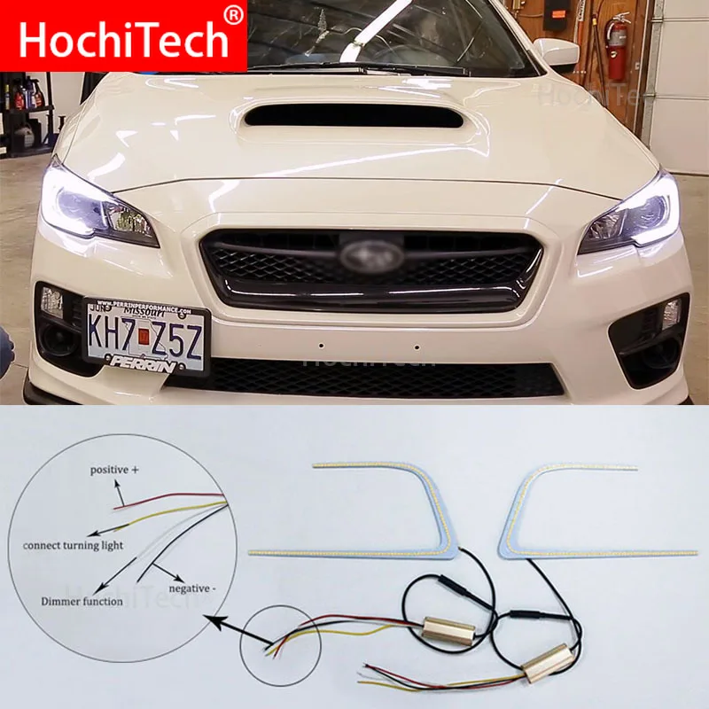 Автомобильная проблесковая для Субару WRX/STI 2015 2016 2017 2018 светодиодный DRL Дневной