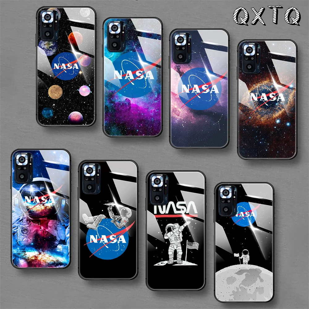 

N-Nasas-Space-Universe Tempered Glass Smart Phone Case For Xiaomi Redmi Note 7 8 9 10 K 30 40 S A C T 5G Pro Cover Cell Funda 3D