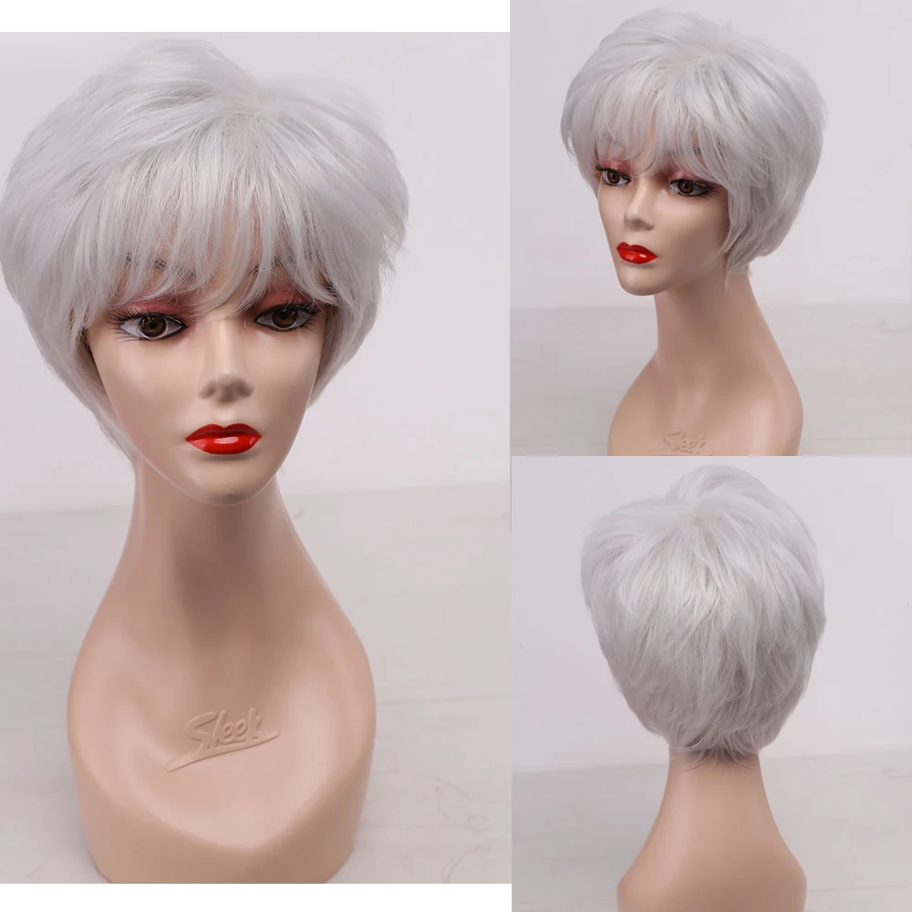 Amir женский парик серебристо-серый белый Омбре синтетический короткий