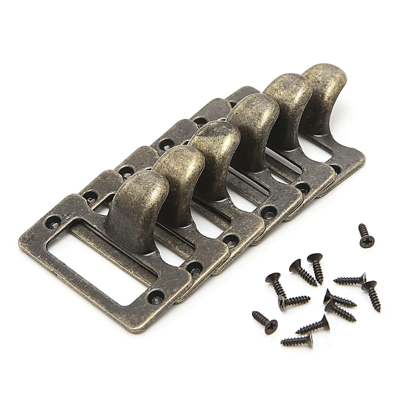 

6x Handle File Name Card Cabinet Label Holder Antique Brass Drawer Pull Frame