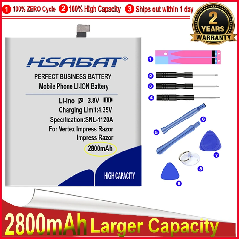 HSABAT 0 цикла 2800 мА/ч Батарея для Vertex Impress бритвы/Lagune высокое качество Мобильный