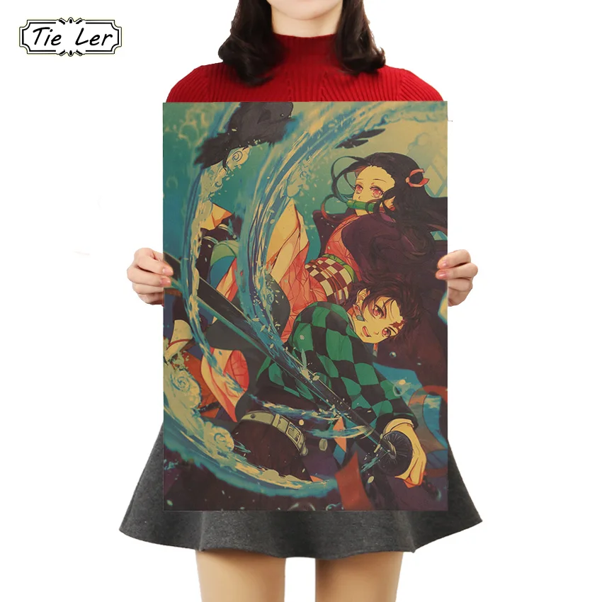TIE LER убийца демонов классический стиль ретро крафт-бумага плакат принты домашний