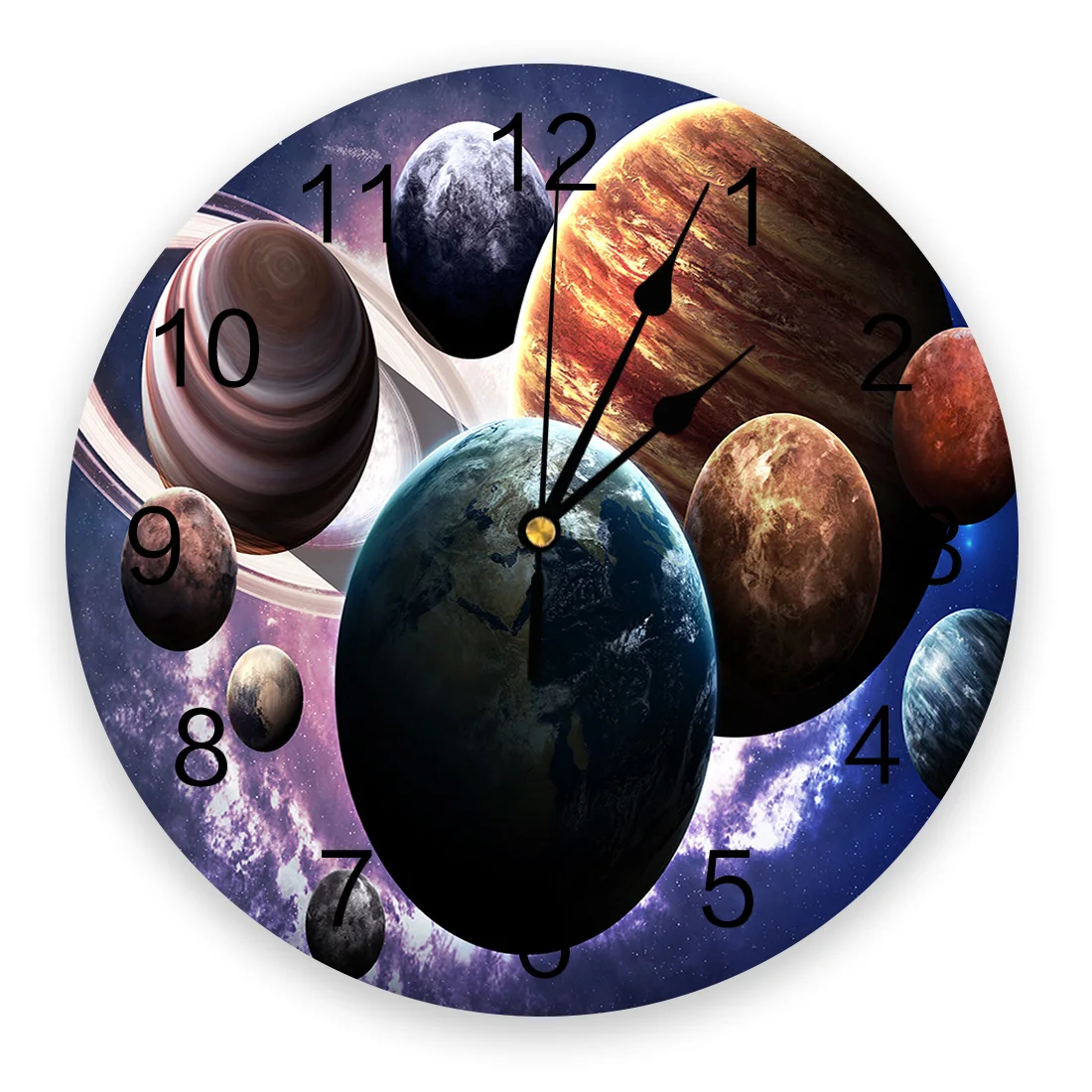 Настенные 3d-часы с изображением планеты краткие украшения для гостиной и кухни в