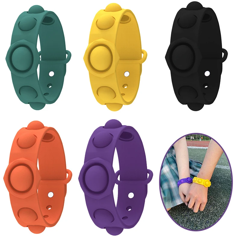 

In Stock Newest Pop It Wristband Simple Dimple Fidget Toy Sensory For Autism Squishy Reliever Adult Kid Funny Anti-stress Toys