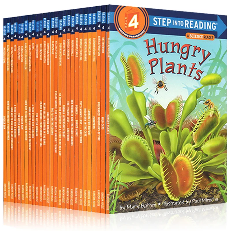 

27 Pcs/Set 5-12 Year Children's English Learning Textbook Early Education Book English Picture Books Step into Reading Grade 4
