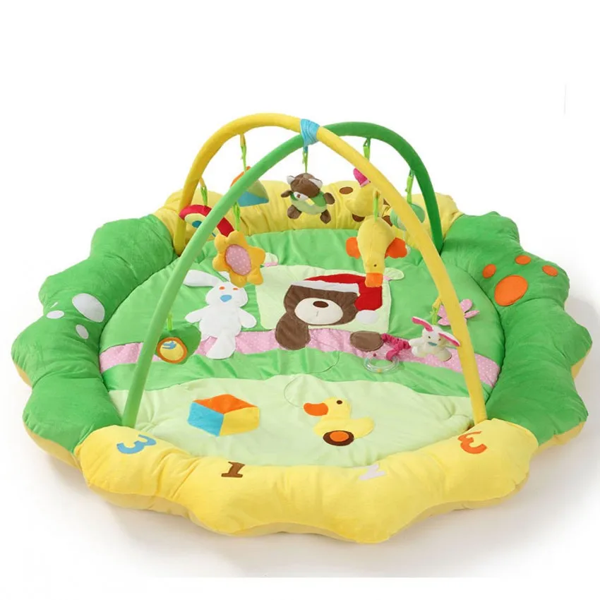 Забавный детский игровой коврик с медведем для занятий спортом гимнастический