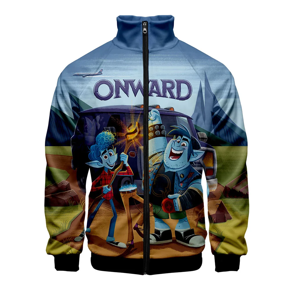 

Classic Find The Magic: Pixar Onward 3D Print Zipper Raglan Jacket Windbreaker Men/Boys Stand Collar Long Sleeve Jackets Coats