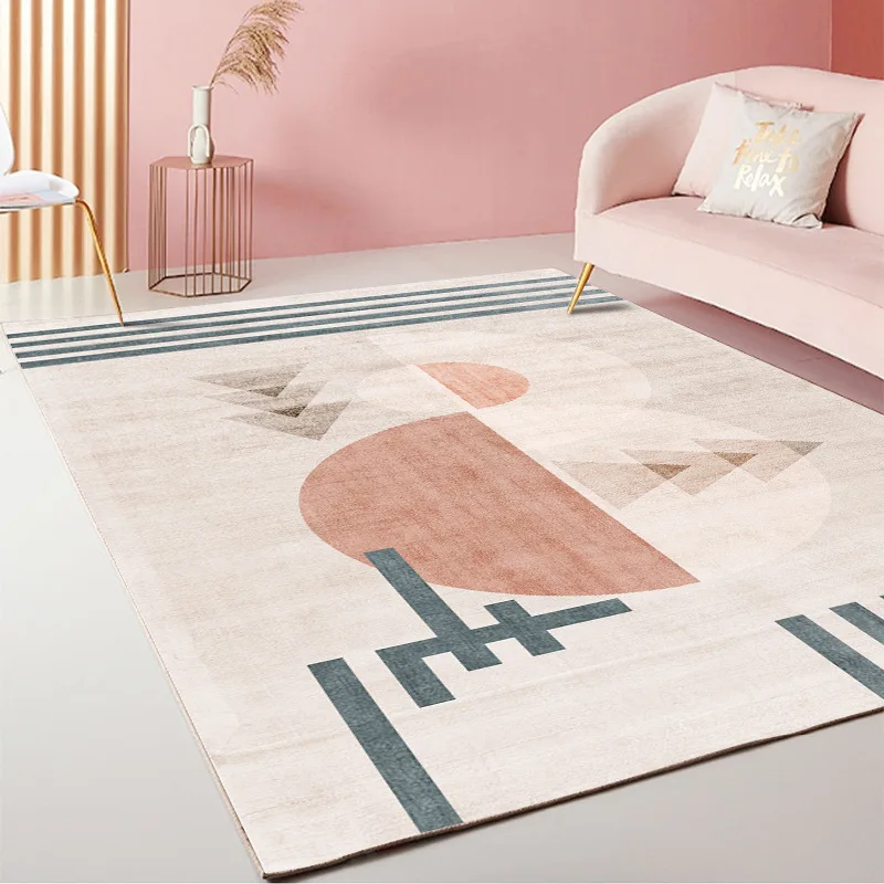 

Декоративный коврик для большой гостиной, прямоугольный Современный модный коврик неправильной формы с узором, прикроватный нескользящий ...